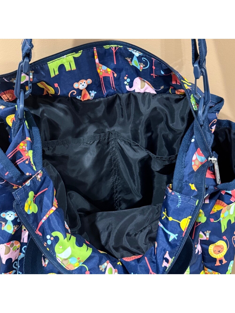 LeSportsac Baby Diaper Bag Ryan Tote Unisex Carry On Animal Print EUC - Picture 5 of 14